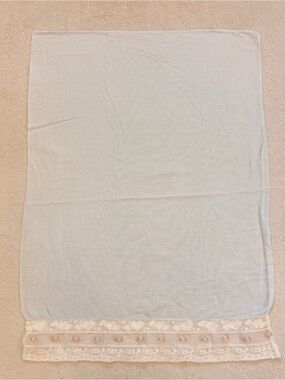 Light Blue Decorative Pillow Sham with Lace Trim - for Baby or Boudoir